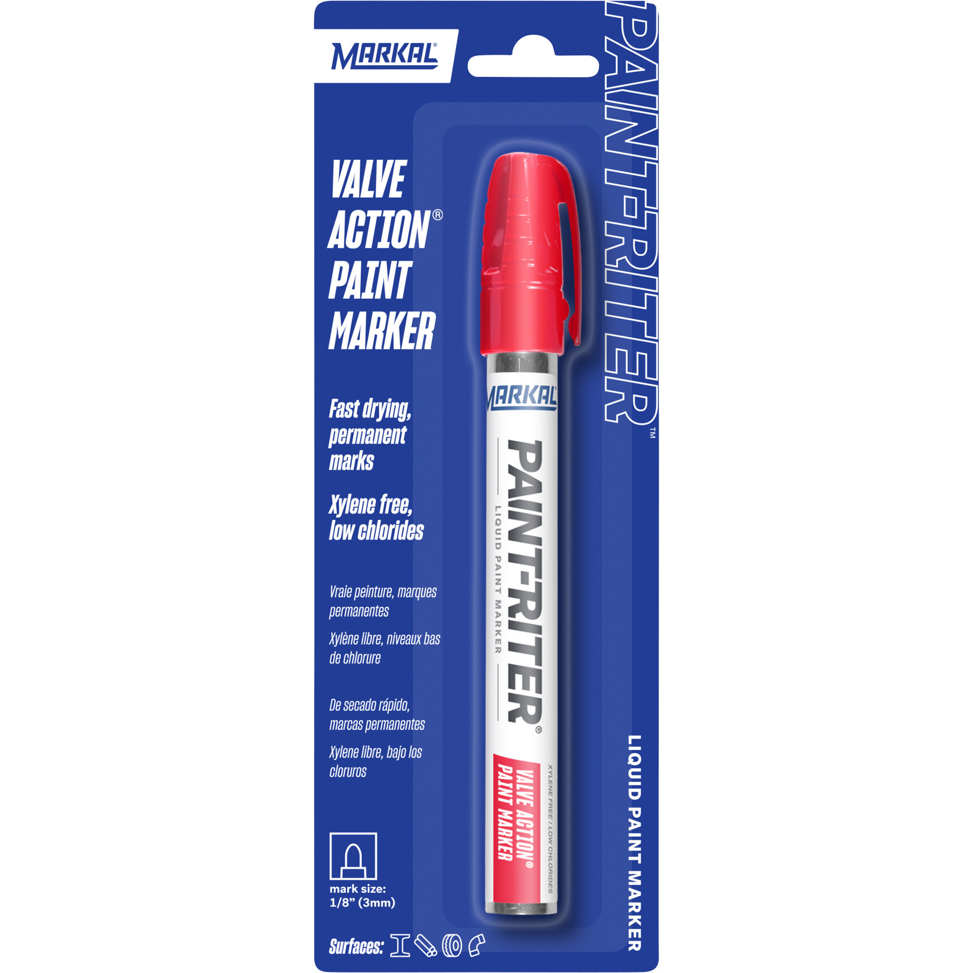 Markal Paint-Riter Valve-Action Red Liquid Paint Marker, Model# 96863